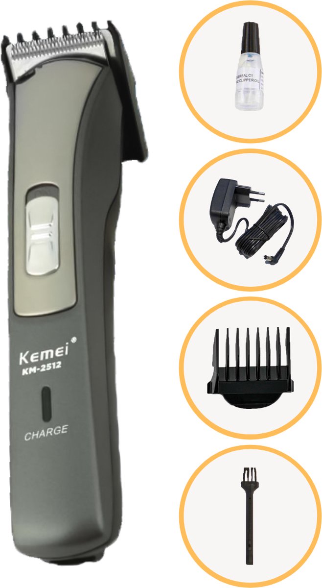 Kemei KM-2512 - Luxe Professionele Tondeuse - Hair Trimmer - Shaving - Elektrische - Haar/Baard - Oplaadbaar