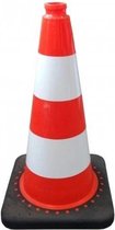 Reflecterende verkeerskegel 75 cm PVC / REC | Rood / Oranje - Wit | Pion - Pylon - Kegel - Pilon - Pilonnen | Veiligheid - Verkeer - Afzetten | De Veiligheids-winkel