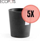 Ecopots | Morinda | Orchideeën bloempot | ø 14 cm | Zwart/ Antraciet | 5 stuks | 74.011.14A