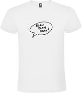 Wit t-shirt met 'Blah Blah Blah' print Zwart size XXXL