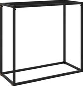 Decoways - Wandtafel 80x35x75 cm gehard glas zwart