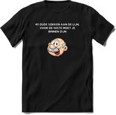 49 oude sokken aan de lijn T-Shirt | Grappig Abraham 50 Jaar Verjaardag Kleding Cadeau | Dames – Heren - Zwart - XL