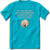 50 jaar geleden T-Shirt | Grappig Abraham 50 Jaar Verjaardag Kleding Cadeau | Dames – Heren - Blauw - 3XL