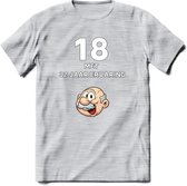 18 met 32 jaar ervaring T-Shirt | Grappig Abraham 50 Jaar Verjaardag Kleding Cadeau | Dames – Heren - Licht Grijs - Gemaleerd - XXL