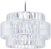 Relaxdays hanglamp kristal - transparante woonkamer lamp - ronde eettafellamp - slaapkamer