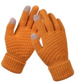 Gants tricotés - écran tactile - taille unique - favoris de l'hiver chaud - Ocre