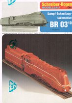 bouwplaat Trein : Stoom-sneltrein locomotief, BR 03 -10, schaal 1:45