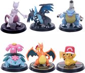Pokemon Anime fuguur- Pokemon figuur- 6 stuks including stand