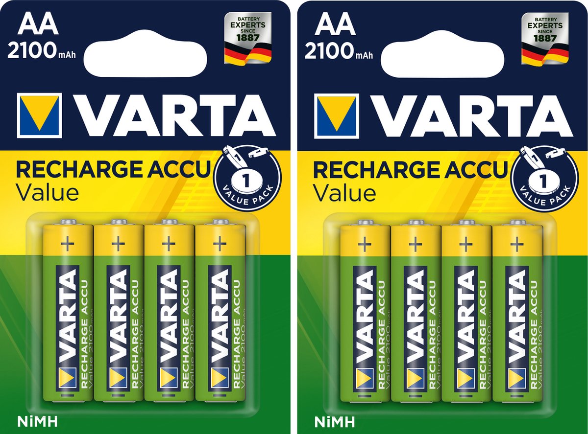 Varta Recharge Accu Value - AA - 2100mAh - 8 pack