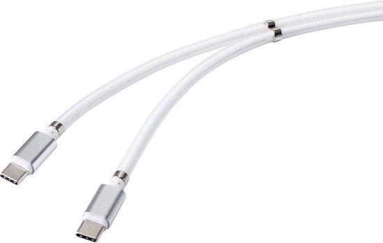 Renkforce USB-kabel USB 2.0 USB-C stekker, USB-C stekker 1.00 m Wit