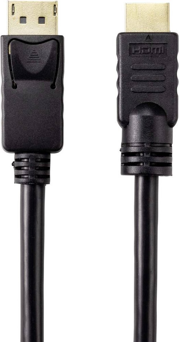 Renkforce DisplayPort / HDMI Adapterkabel DisplayPort stekker, HDMI-A stekker 7.50 m Zwart RF-4581868 DisplayPort-kabel