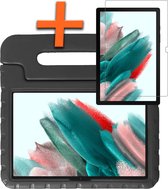 Hoes Geschikt voor Samsung Galaxy Tab A8 Hoes Bumper Kindvriendelijk Kids Case Met Screenprotector - Hoesje Geschikt voor Samsung Tab A8 Hoesje Shockproof Cover Hoes - Zwart