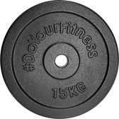 #DoYourFitness - 15 kg 100% gietijzer halterschijven - Haltergewichten - 28/29 mm boring - Diameter 128mm, dikte 19mm