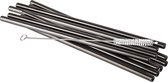 Metal Straw Gunmetal 215 x 8 mm 10 pc. + brush