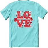 Love - Valentijn T-Shirt | Grappig Valentijnsdag Cadeautje voor Hem en Haar | Dames - Heren - Unisex | Kleding Cadeau | - Licht Blauw - S