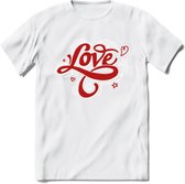 Love - Valentijn T-Shirt | Grappig Valentijnsdag Cadeautje voor Hem en Haar | Dames - Heren - Unisex | Kleding Cadeau | - Wit - XL
