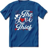 The Love Thief - Valentijn T-Shirt | Grappig Valentijnsdag Cadeautje voor Hem en Haar | Dames - Heren - Unisex | Kleding Cadeau | - Donker Blauw - M