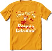 They Call Me Romeo - Valentijn T-Shirt | Grappig Valentijnsdag Cadeautje voor Hem en Haar | Dames - Heren - Unisex | Kleding Cadeau | - Geel - 3XL