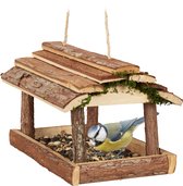 Relaxdays hangend vogelvoederhuisje - kleine tuinvogels - voederhuisje tuin - vogelhuisje