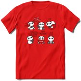 Liefdes Panda's - Valentijn T-Shirt | Grappig Valentijnsdag Cadeautje voor Hem en Haar | Dames - Heren - Unisex | Kleding Cadeau | - Rood - M