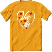 You and My - Valentijn T-Shirt | Grappig Valentijnsdag Cadeautje voor Hem en Haar | Dames - Heren - Unisex | Kleding Cadeau | - Geel - XL
