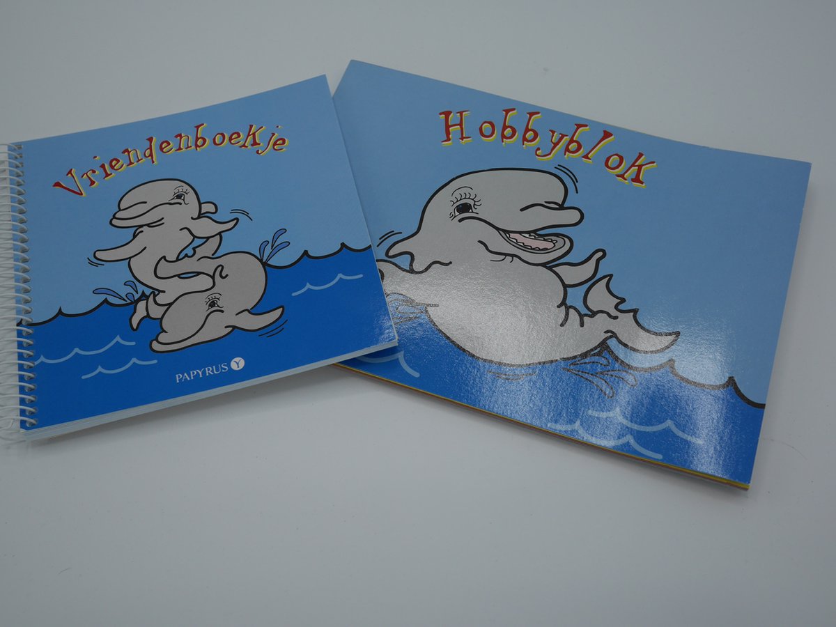 Vriendenboekje met hobbyblok met gekleurd papier.