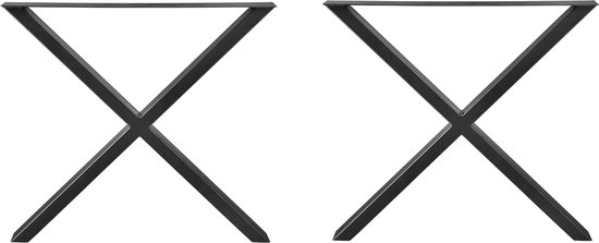 Stalen X tafelpoten 60 x72 cm zwart - Metalen tafel onderstel + Steldoppen  | bol.com