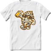 Hopman T-Shirt | Bier Kleding | Feest | Drank | Grappig Verjaardag Cadeau | - Wit - 3XL