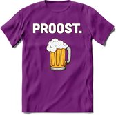 Proost T-Shirt | Bier Kleding | Feest | Drank | Grappig Verjaardag Cadeau | - Paars - XL