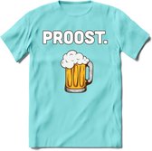 Proost T-Shirt | Bier Kleding | Feest | Drank | Grappig Verjaardag Cadeau | - Licht Blauw - L