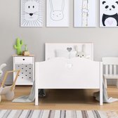 HARO Kinderbed - MDF en Massief Grenen - Eiken decor en wit gelakt - Inclusief bedbodem - 90 x 190 cm