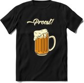 Proost! T-Shirt | Bier Kleding | Feest | Drank | Grappig Verjaardag Cadeau | - Zwart - L