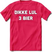 Dikke Lul 3 Bier T-Shirt | Bier Kleding | Feest | Drank | Grappig Verjaardag Cadeau | - Roze - M