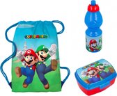 Super Mario lunchset / brooddoos + drinkfles 400 ml + gymzak/gymtas