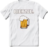 Biertje T-Shirt | Bier Kleding | Feest | Drank | Grappig Verjaardag Cadeau | - Wit - L