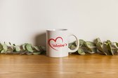 Smartphonica Mok met rood Valentijnsdag hart opdruk - Geschikt als Valentijnsdag cadeau - liefde