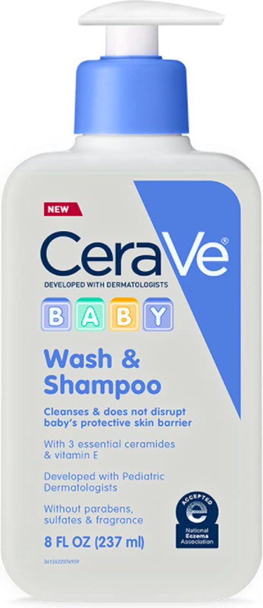 Goedkoopste CeraVe Baby Wash & Shampoo - Geur- parabenen- en sulfaatvrije shampoo - 237ml