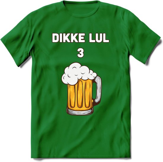 Dikke Lul 3 Bier T-Shirt | Bier Kleding | Feest | Drank | Grappig Verjaardag Cadeau | - Donker Groen - 3XL