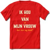 Ik Hou Van Mijn Vrouw T-Shirt | Bier Kleding | Feest | Drank | Grappig Verjaardag Cadeau | - Rood - XL