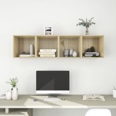 Decoways - Wandkasten 4 stuks 37x37x37 cm spaanplaat sonoma eikenkleurig