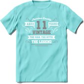 11 Jaar Legend T-Shirt | Zilver - Wit | Grappig Verjaardag en Feest Cadeau | Dames - Heren - Unisex | Kleding Kado | - Licht Blauw - XXL