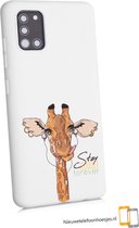 Samsung Galaxy A31 Wit siliconen hoesje Girafje stay teenager forever