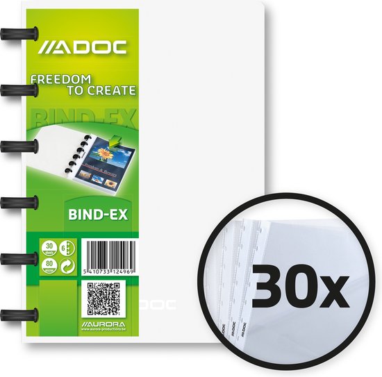 Adoc Bind-Ex Mapje/Presentatiealbum met 30 insteekhoesjes, A6, 10 stuks - Adoc