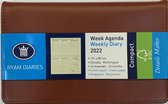 Ryam - Zakagenda - Compact Leer Liggend - 2022 - Bruin - Week per 2 pagina's - 15x9cm