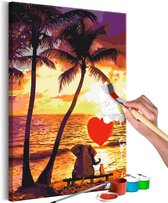 Doe-het-zelf op canvas schilderen - Love and Sunset.