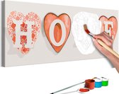 Doe-het-zelf op canvas schilderen - Four Hearts.