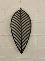 Metalen blad wanddecoratie - metallic / koper look - hoogte 31 x 15 x 1 cm - Wanddecoratie - Woonaccessoires