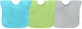 GREEN SPROUTS - 3 Pull-over stay-dry slabben  - Aqua, Groen en Grijs