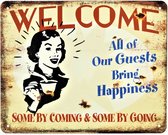 2D metalen wandbord "Welcome" 25x20cm