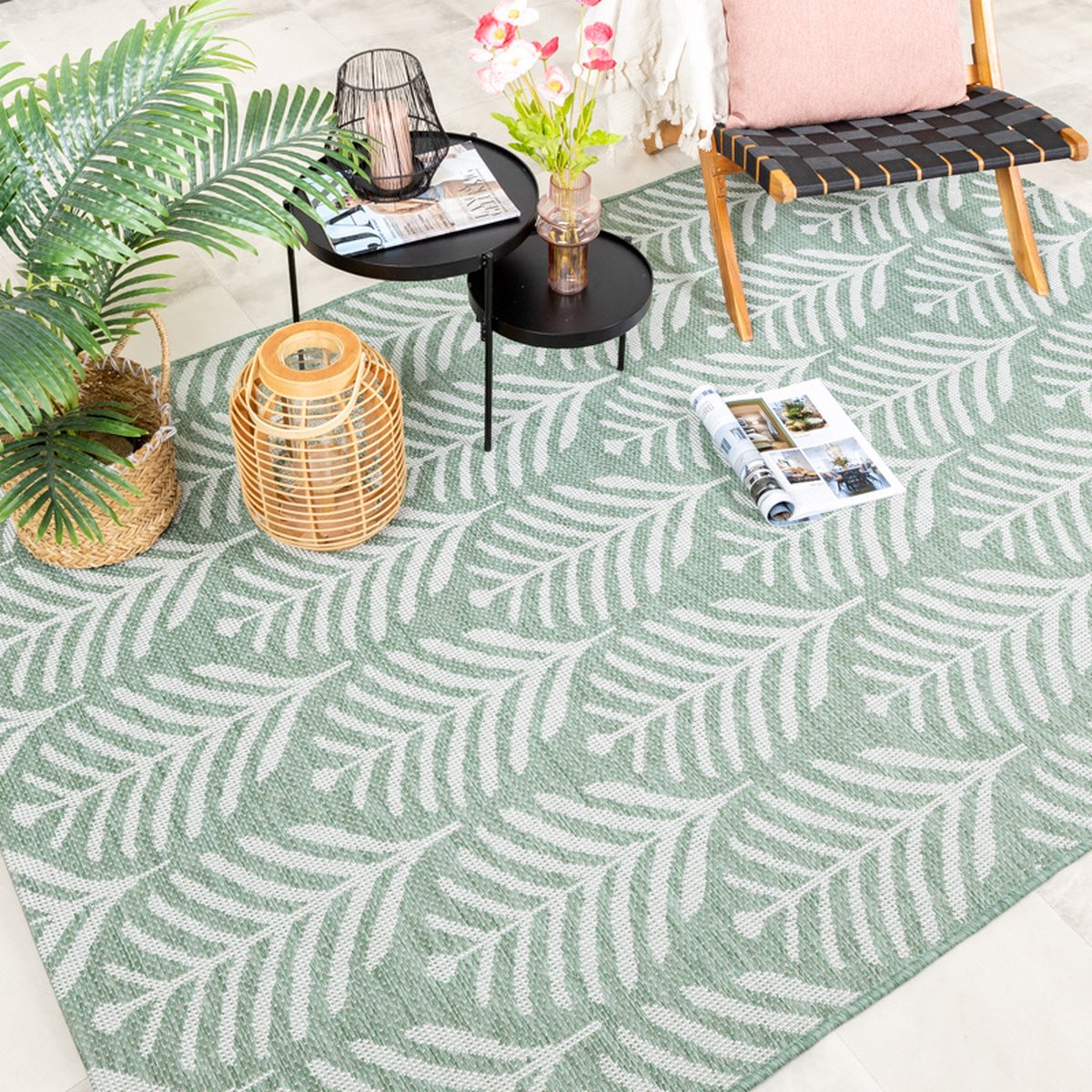 Fraai Buitenkleed - Summer Leaves Groen - 200x290cm